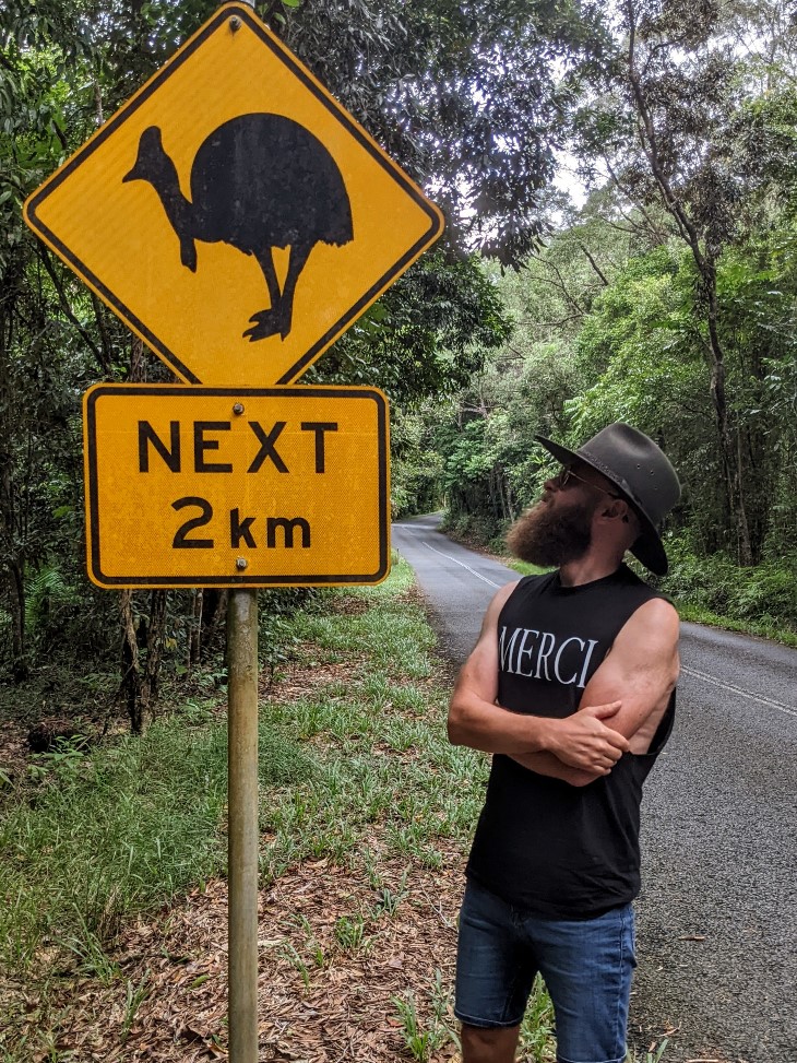 australia wildlife sign cassowary
