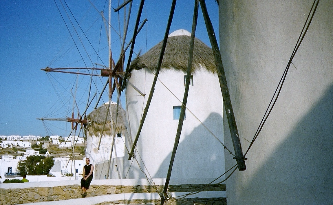 greece windmills mykonos