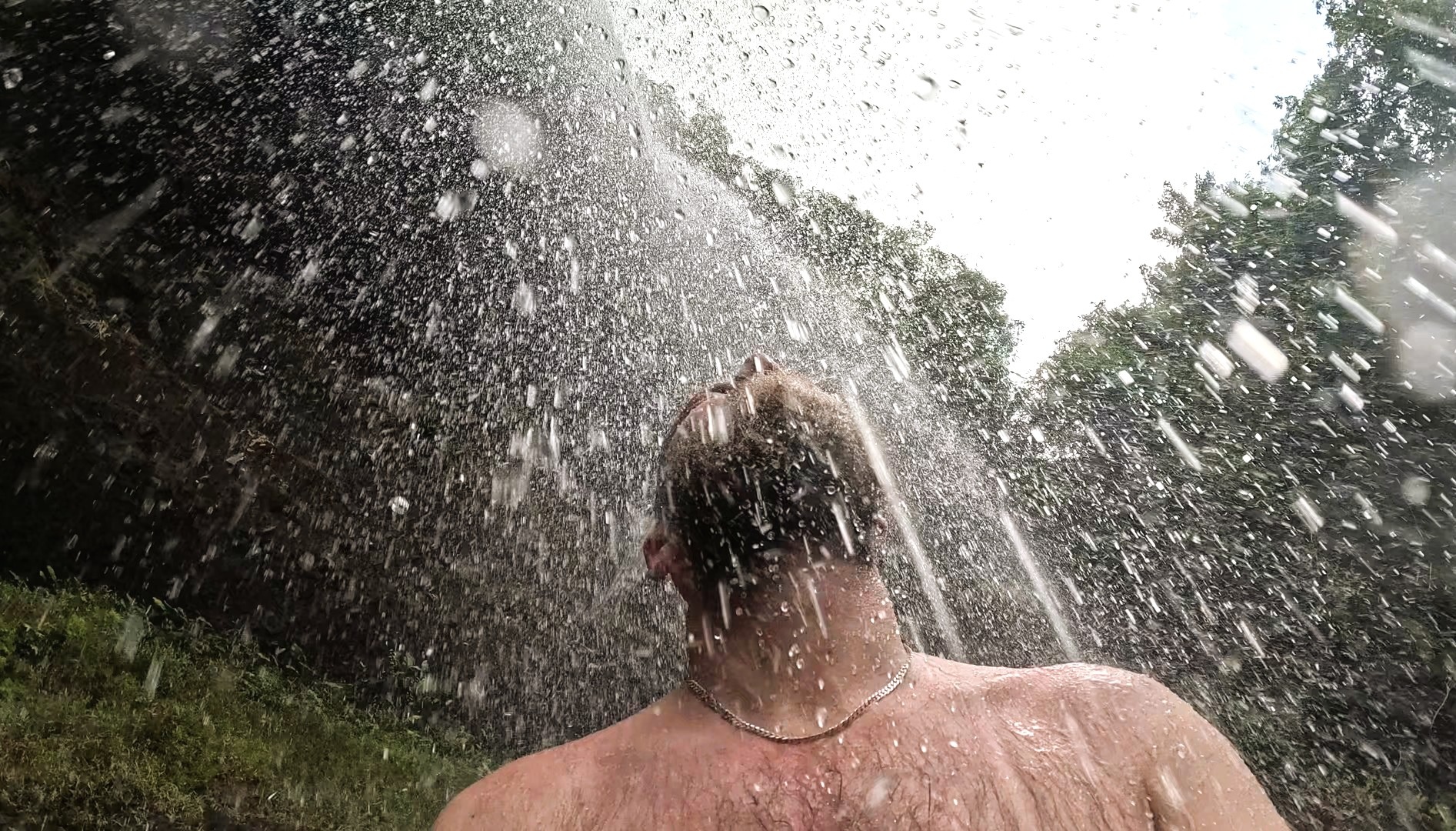 Ngardmau Waterfall shower