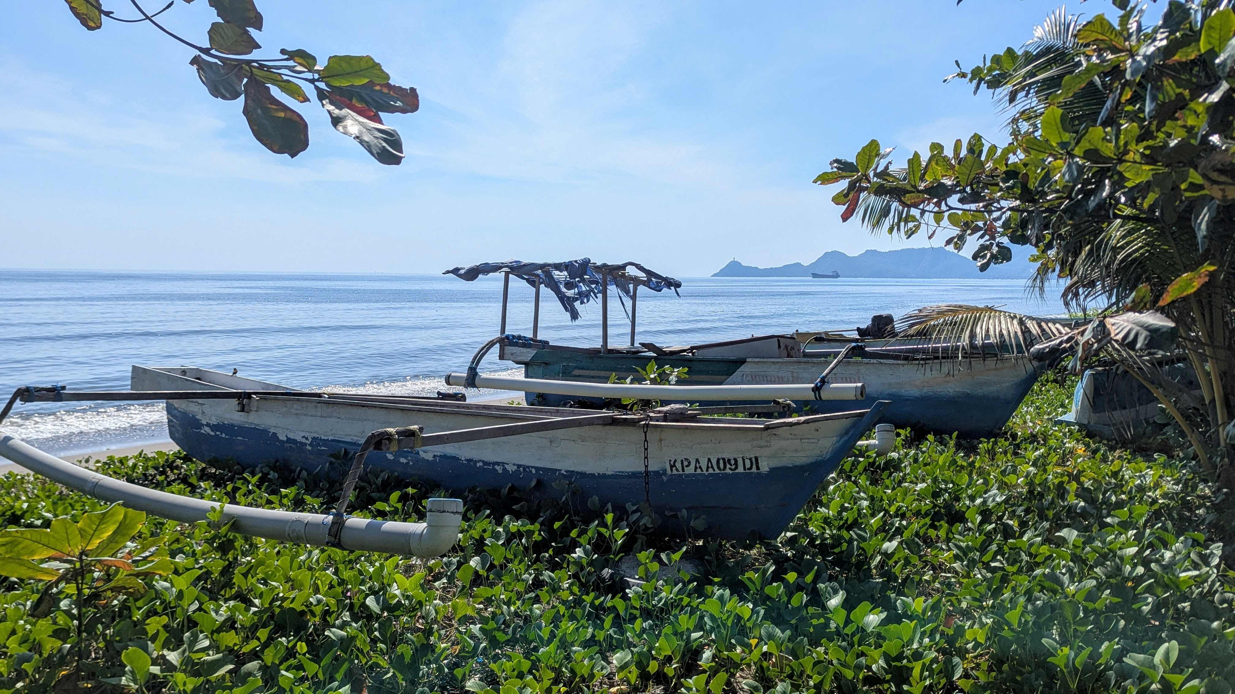 Dili outrigger canoes