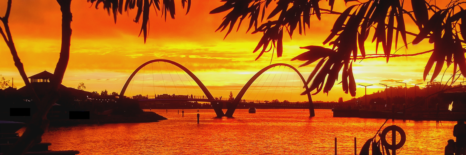 elizabeth quay perth sunset